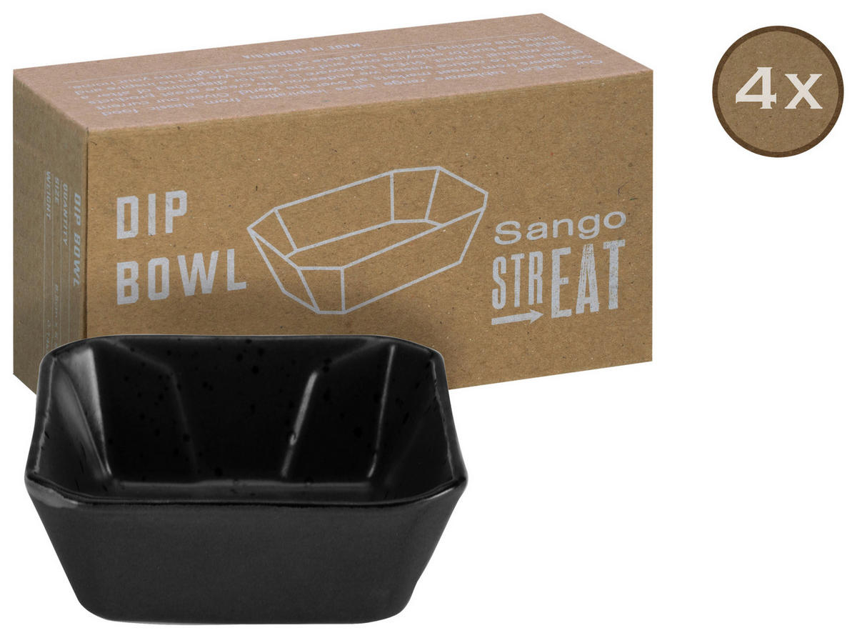 DIPSCHALENSET Keramik Steinzeug  - Schwarz, Basics, Keramik (8,5/8,5cm) - Creatable