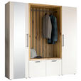 GARDEROBE  in 216/200/47 cm  - Weiß/Eiche Artisan, MODERN, Glas/Holzwerkstoff (216/200/47cm) - Voleo
