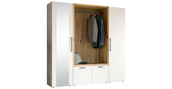 GARDEROBE in 216/200/47 cm - Weiß/Eiche Artisan, MODERN, Glas/Holzwerkstoff (216/200/47cm) - Voleo