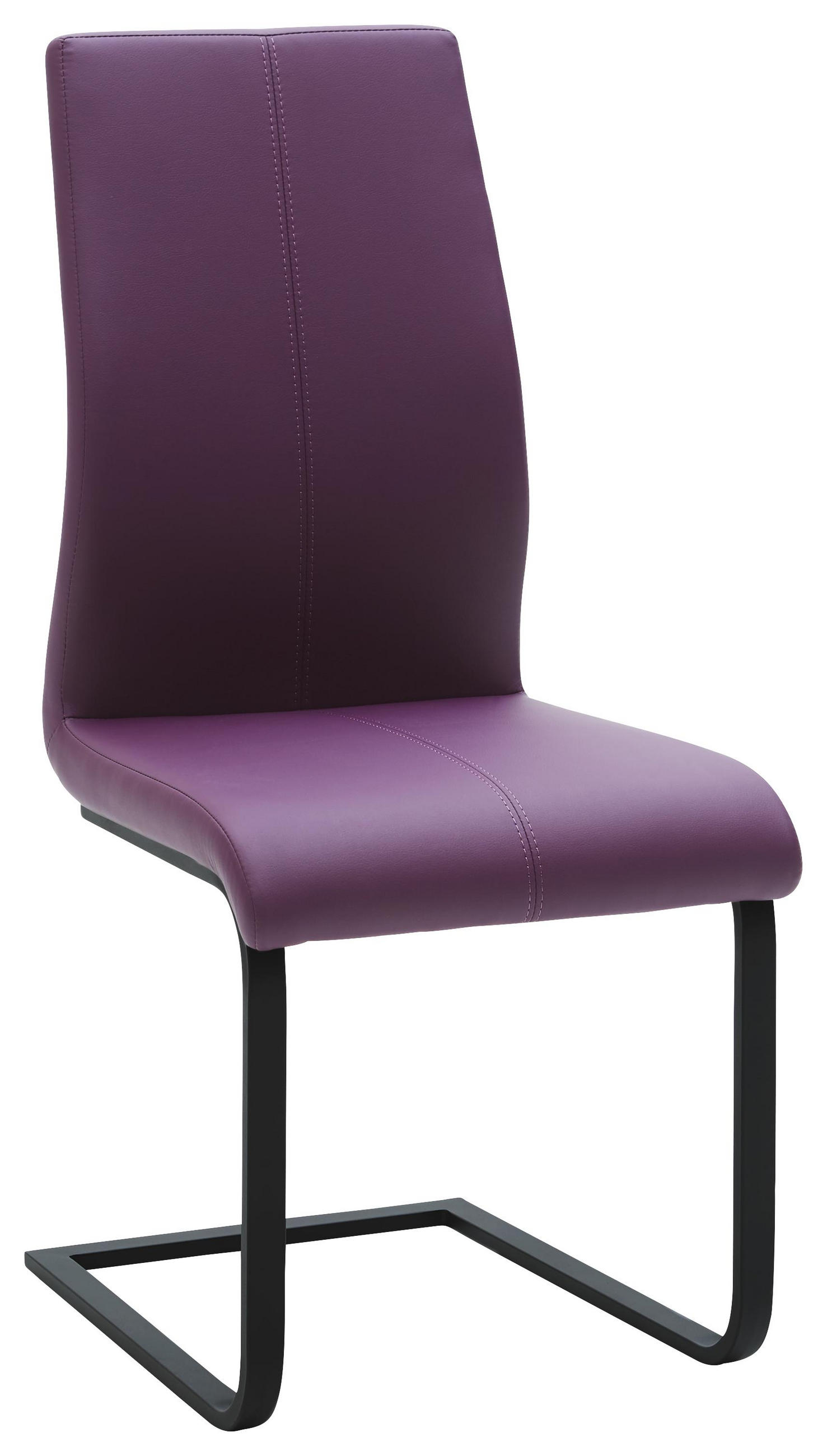 Schwingstuhl in Metall, Textil Lila, Schwarz