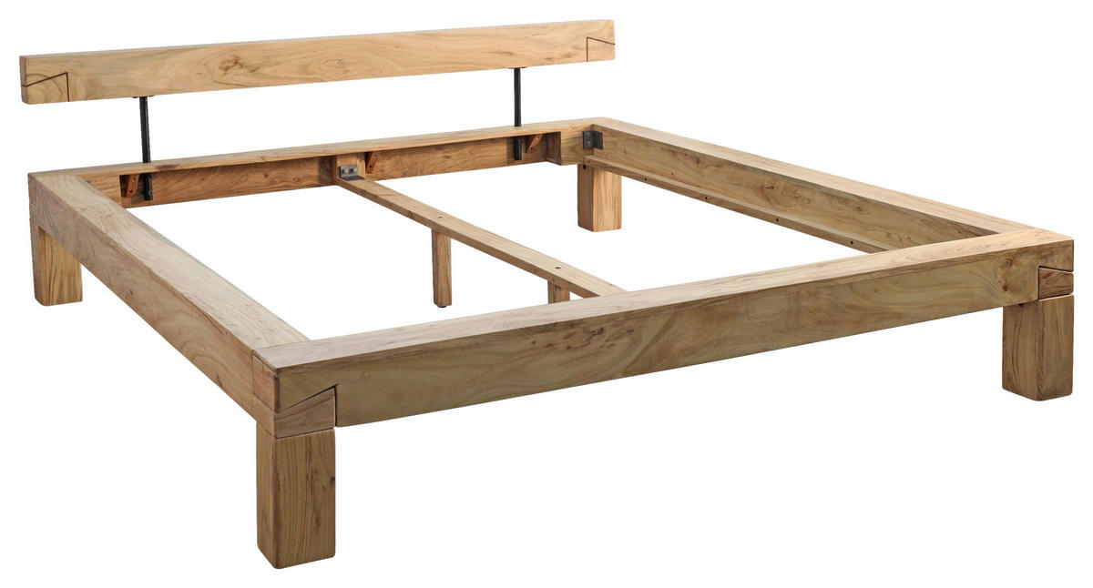 BALKENBETT 180/200 cm  in Naturfarben   - Naturfarben/Akaziefarben, MODERN, Holz (180/200cm) - MID.YOU