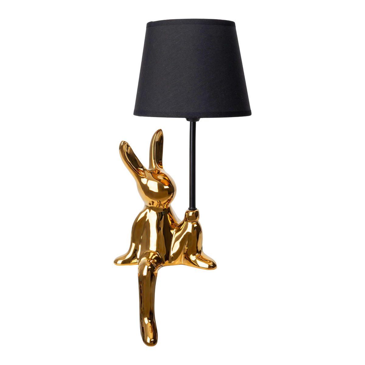 TISCHLEUCHTE  45/18 cm    - Goldfarben/Schwarz, LIFESTYLE, Keramik/Textil (45/18cm) - Näve