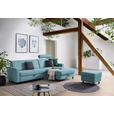 ECKSOFA in Webstoff Hellblau  257/165 cm  - Schwarz/Hellblau, Design, Kunststoff/Textil (257/165cm) - Xora