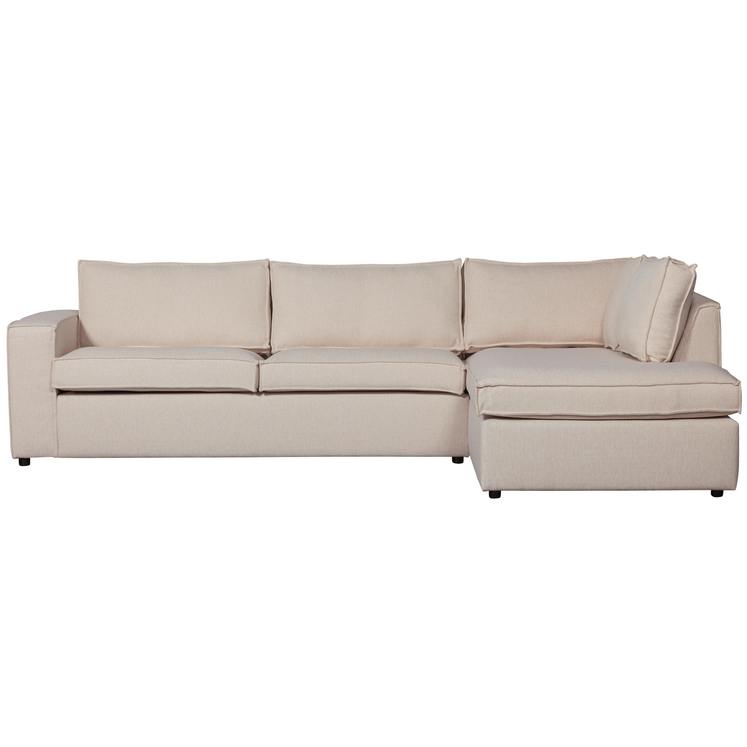 ECKSOFA in Webstoff Naturfarben  283/197 cm  - Schwarz/Naturfarben, Design, Holzwerkstoff/Kunststoff (283/197cm) - Livetastic