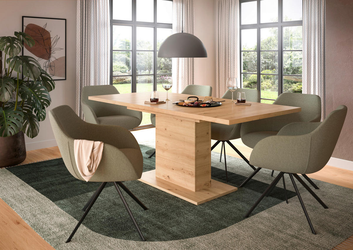 AUSZIEHTISCH in Holzwerkstoff  - Eiche Artisan, KONVENTIONELL, Holzwerkstoff (150-190/76/90cm)
