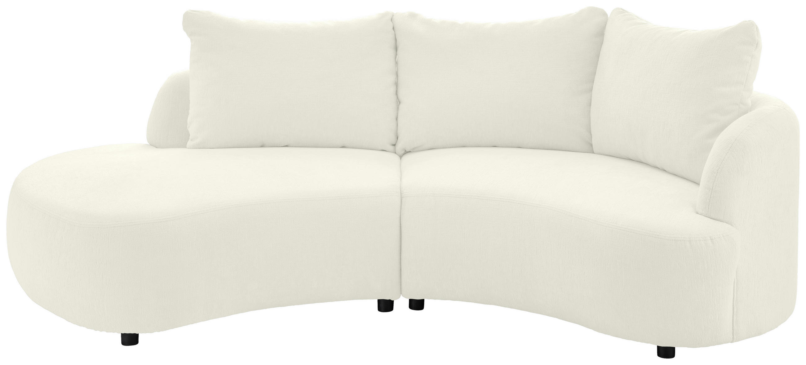 ECKSOFA Weiß Mikrofaser  - Schwarz/Weiß, MODERN, Kunststoff/Textil (250/139cm) - Livetastic