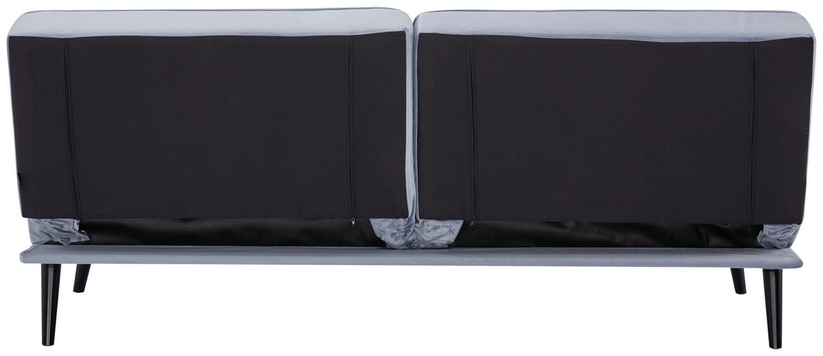 SCHLAFSOFA in Samt Hellblau  - Schwarz/Hellblau, Trend, Holz/Textil (191/81/81cm) - Ti'me