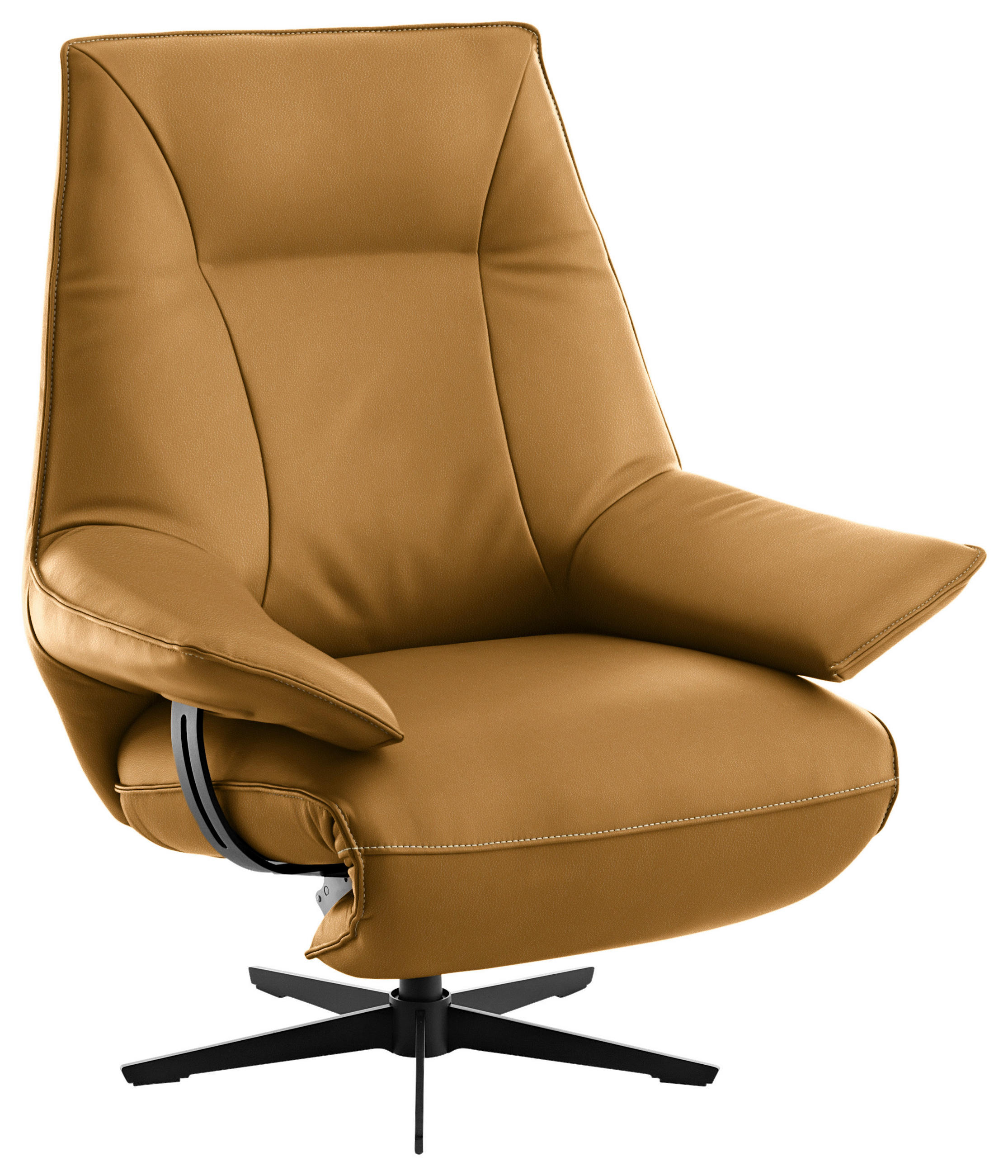 RELAXSESSEL in Leder Bernsteinfarben  - Beige/Bernsteinfarben, Design, Leder/Metall (92/79/82cm) - Dieter Knoll