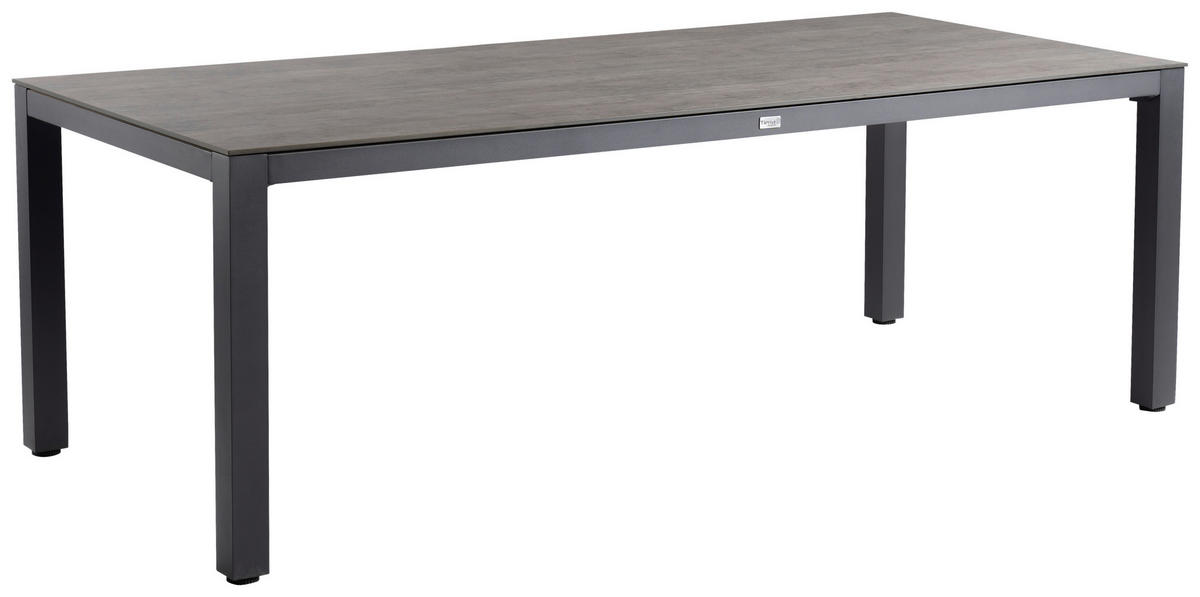 GARTENTISCH Metall, Kunststoff Grau rechteckig  - Anthrazit/Grau, Basics, Kunststoff/Metall (240/100/75cm) - Tierra Outdoor