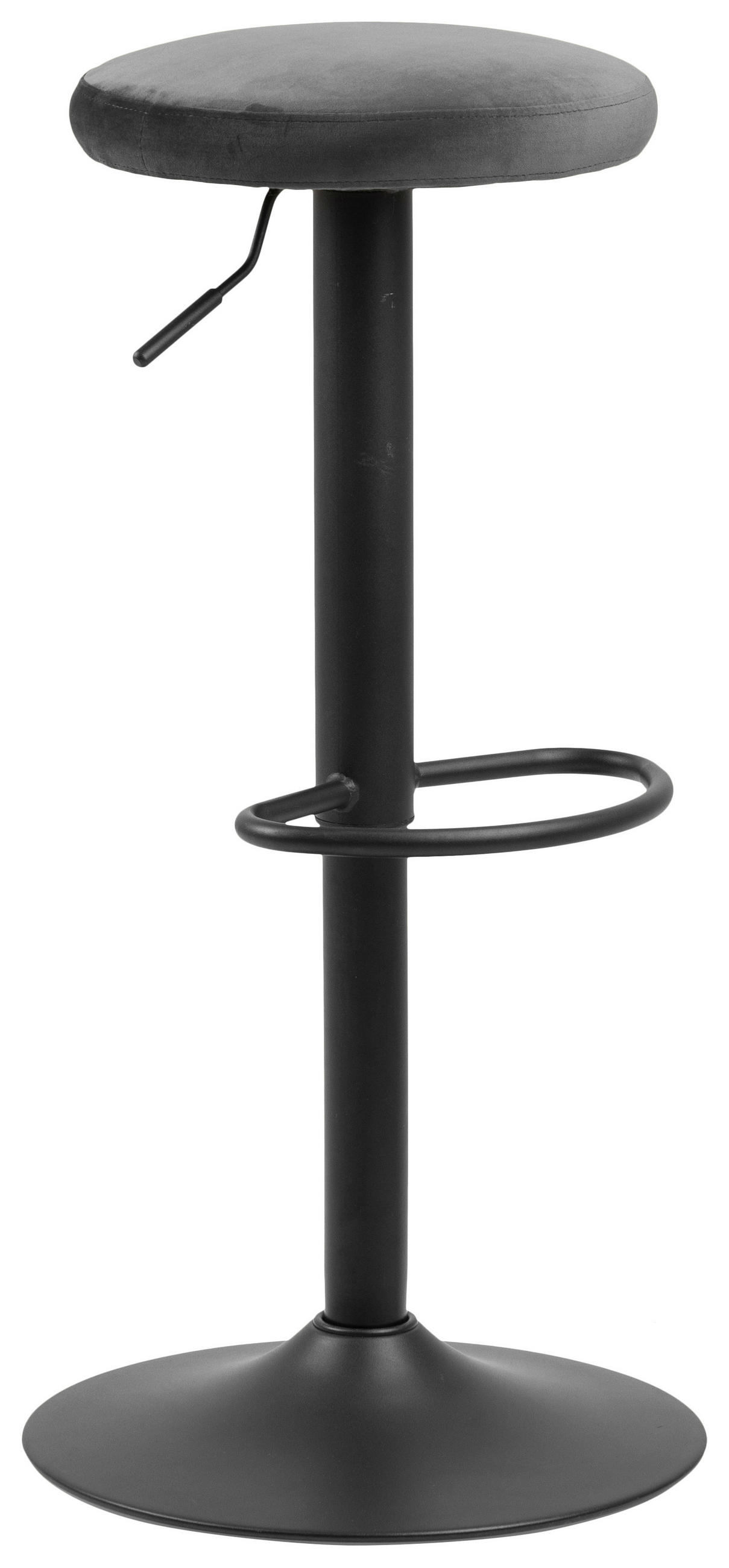 Scaun De Bar din textil, gri închis - gri închis/negru, Design, metal/textil (40/62-82/40cm) - Carryhome