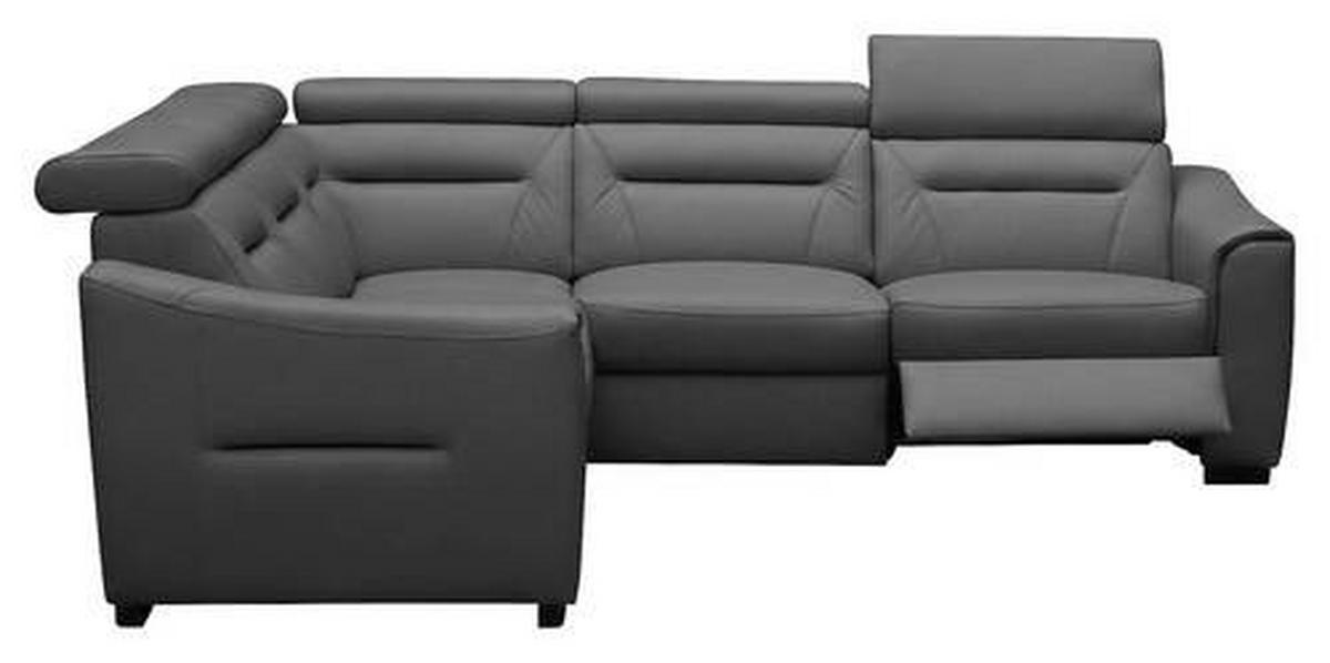 ECKSOFA Lederlook Echtleder Anthrazit  - Wengefarben/Anthrazit, Design, Leder/Holz (260/260cm) - Celina Home