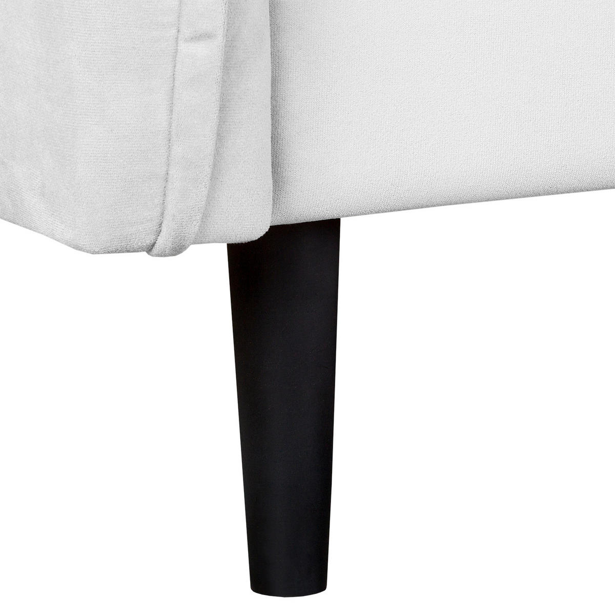 2-SITZER-SOFA Samt Weiss  - Weiss/Schwarz, Design, Holz/Textil (138/86/100cm) - P & B