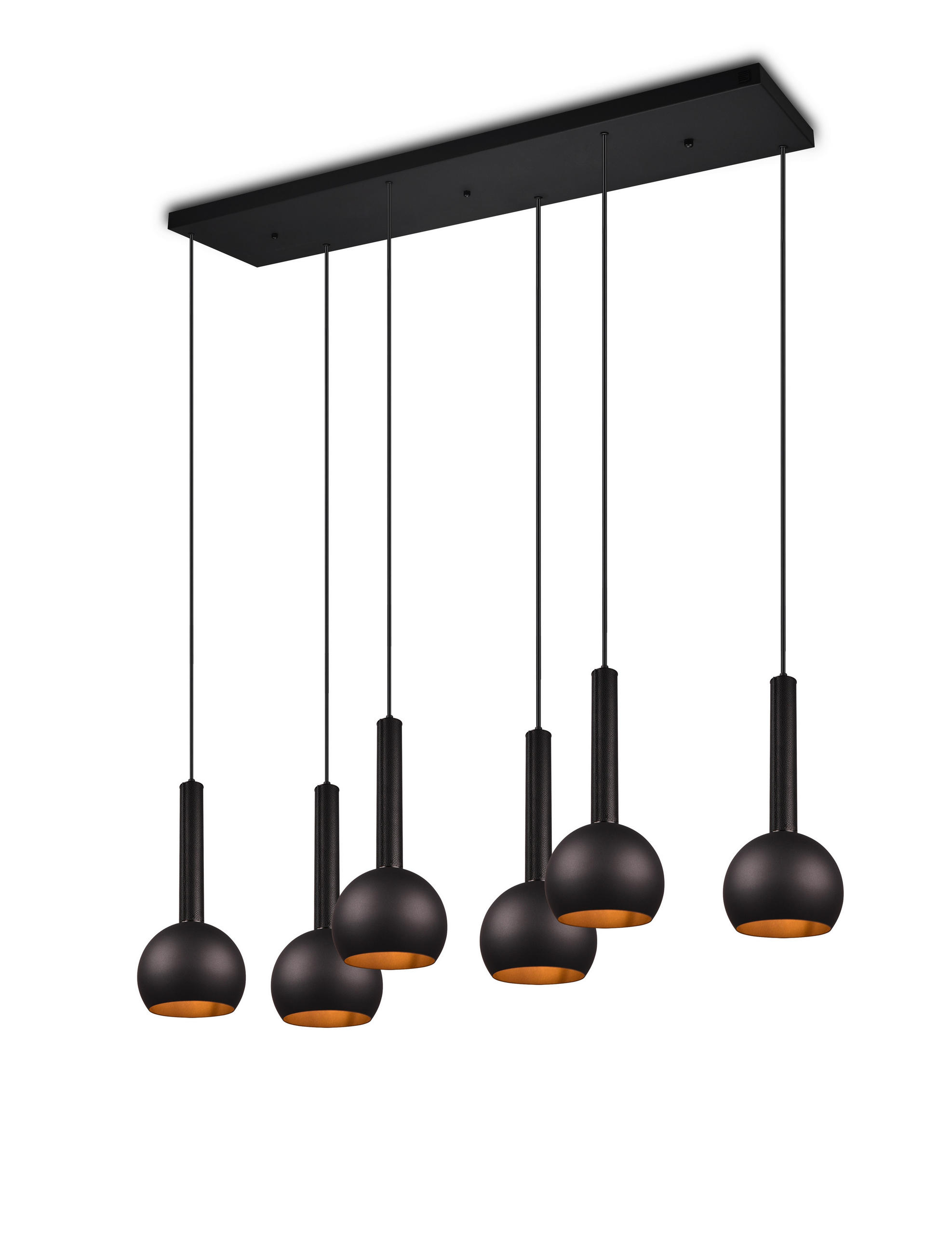 HÄNGELEUCHTE  - Schwarz, Design, Leder/Metall (153/200/38cm) - Cinque