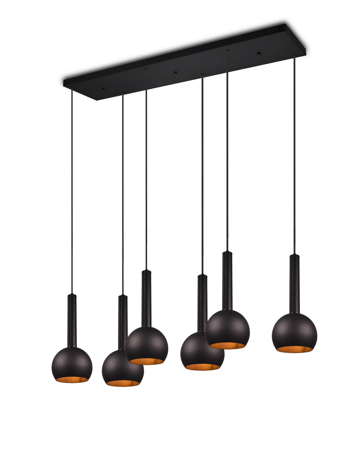 HÄNGELEUCHTE Ciliana   - Schwarz, Design, Leder/Metall (153/200/38cm) - Cinque