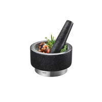 SET Z MOŽNARJEM  X-Plosion      14/8 cm             - barve nerjavečega jekla/črna, Basics, kamen/kovina (14/8cm) - Gefu