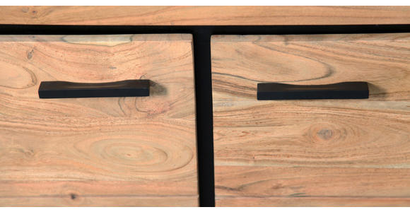 SIDEBOARD in 175/78/40 cm - Schwarz/Akaziefarben, LIFESTYLE, Glas/Holz (175/78/40cm) - Landscape