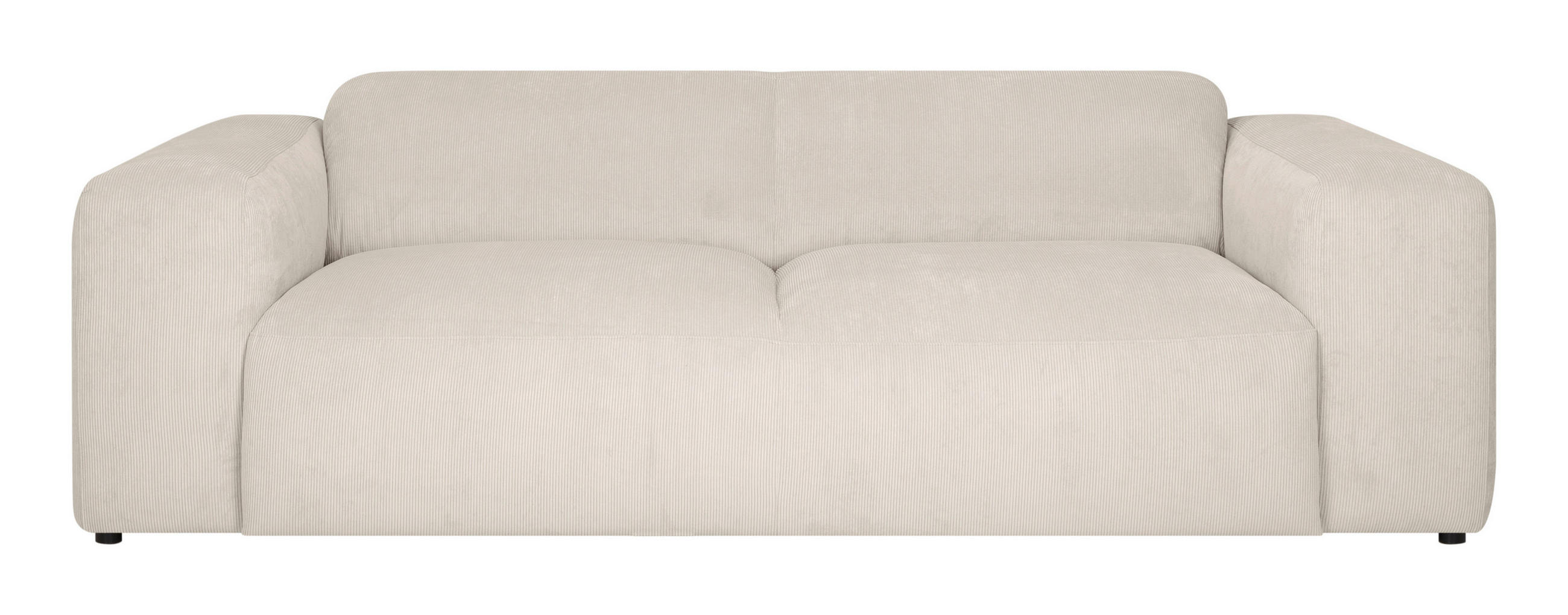 3-SITZER-SOFA HANNAH Cord Creme  - Creme/Schwarz, Design, Kunststoff/Textil (247/75/104cm) - MID.YOU