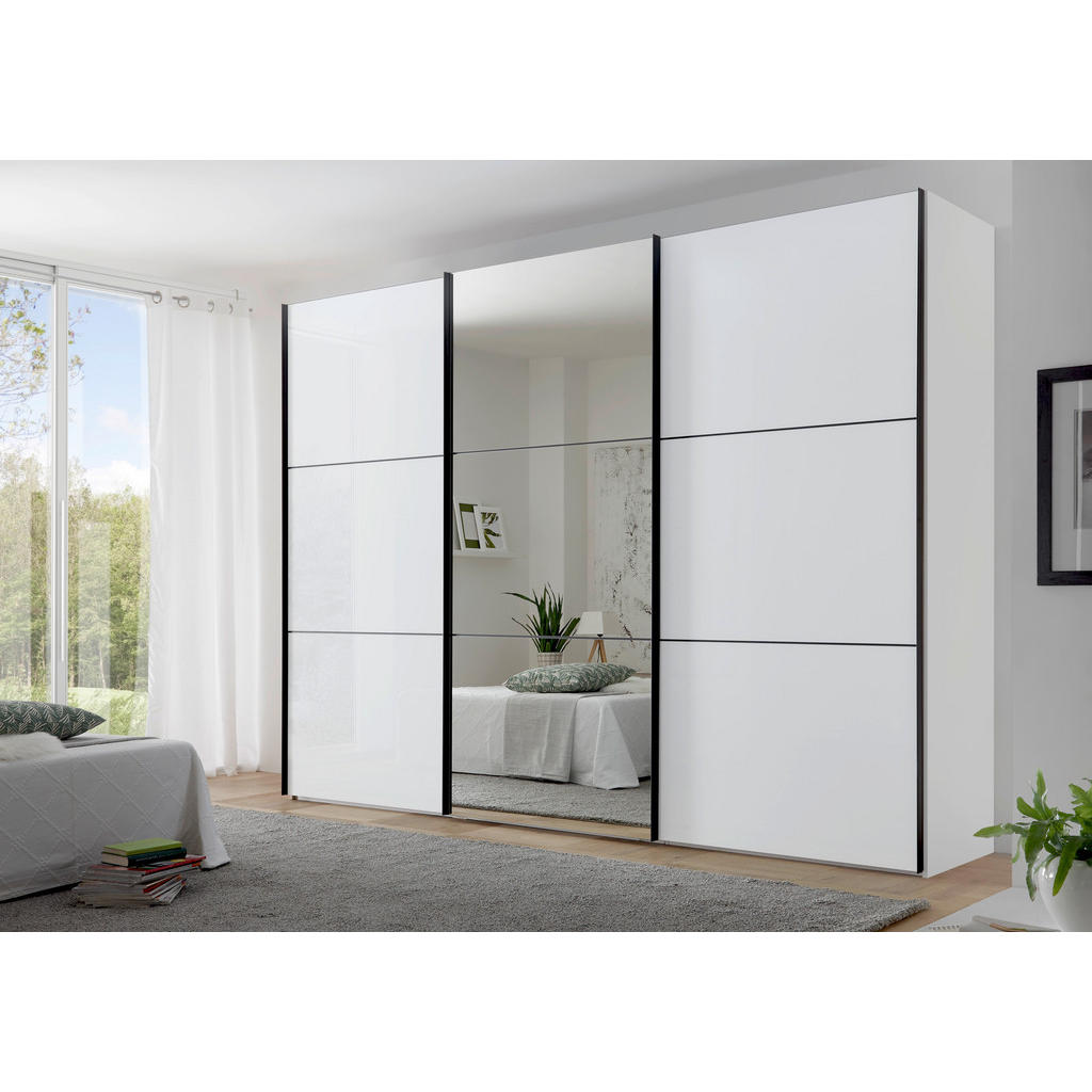 Thumbnail - Moderano Schwebetürenschrank, Weiß, Metall, 10 Fächer, 2 Schubladen, 280x222x68 cm, Goldenes M, BQ - Bündnis für Qualitä...