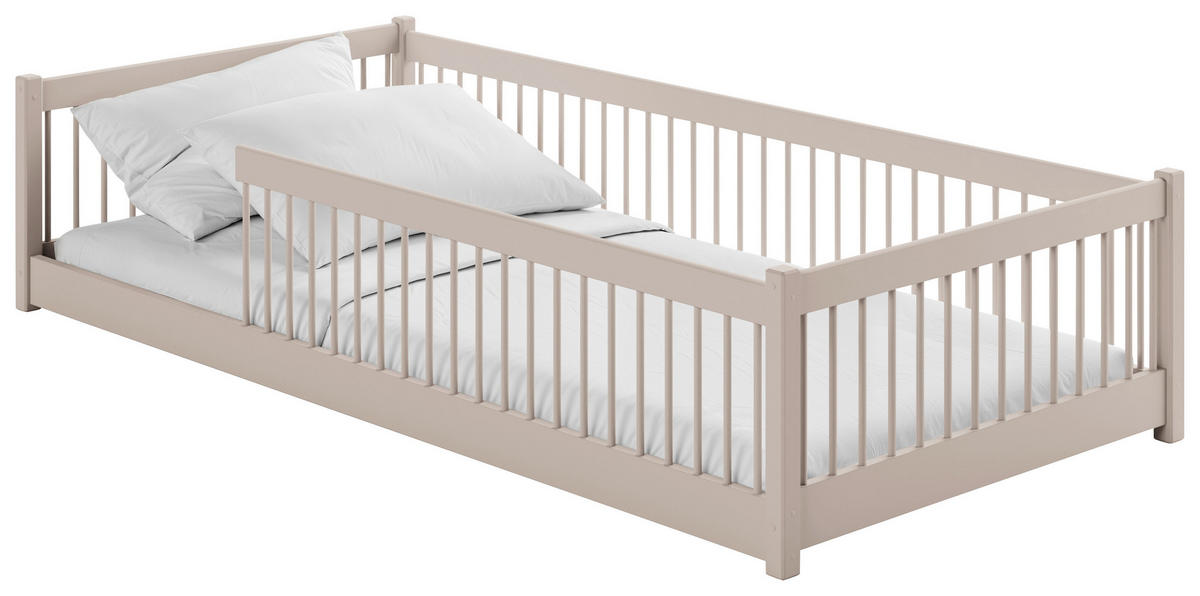 BODENBETT. - Kaschmir/Birkefarben, Basics, Holz (90/200cm) - Xora