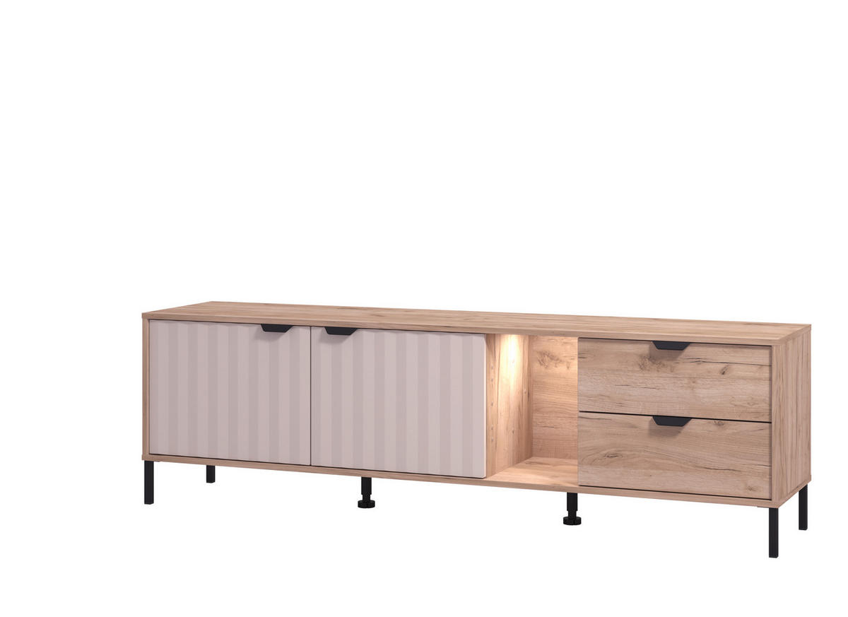 TV-ELEM 183/54/40 cm  - szürke tölgy/kasmír, Basics, faalapú anyag (183/54/40cm) - Hom`in