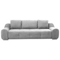 BIGSOFA in Flachgewebe Hellgrau  - Hellgrau, Basics, Textil/Metall (262/88/108cm) - Sit & More