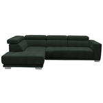 ECKSOFA in Chenille Schwarz  207/301 cm  - Chromfarben/Schwarz, Design, Textil (207/301cm) - Xora