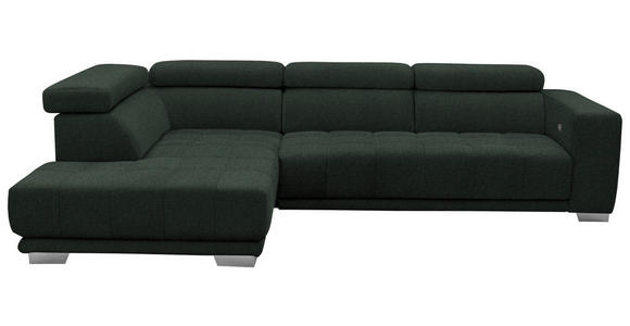 ECKSOFA in Chenille Schwarz 207/301 cm - Chromfarben/Schwarz, Design, Textil (207/301cm) - Xora
