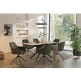 ESSTISCH in Metall, Glas, Keramik 180-230/90/76 cm  - Schwarz/Grau, Design, Glas/Keramik (180-230/90/76cm) - Novel
