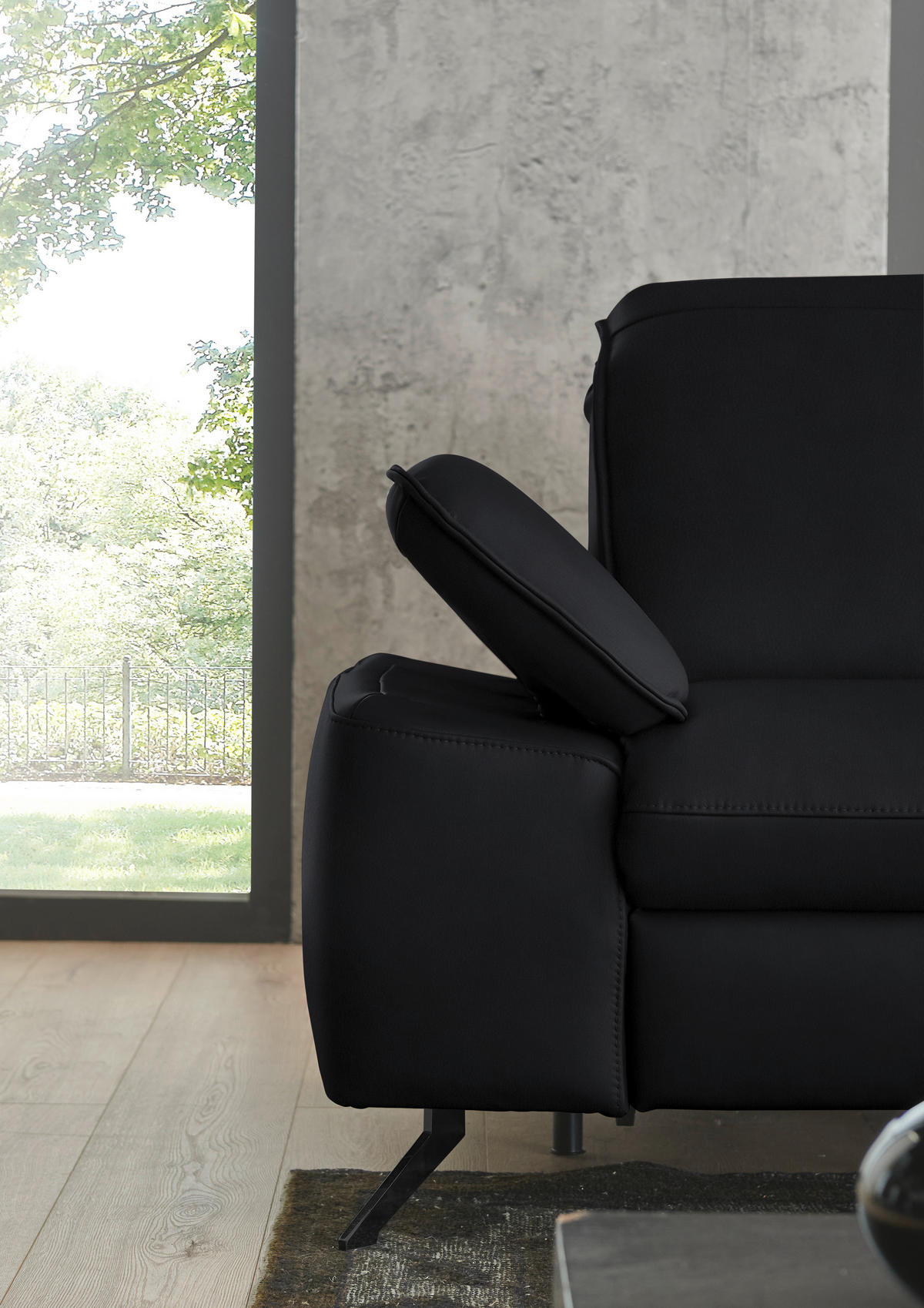 ECKSOFA  Echtleder Anthrazit  - Anthrazit/Schwarz, Design, Leder/Metall (307/169cm) - Beldomo Premium