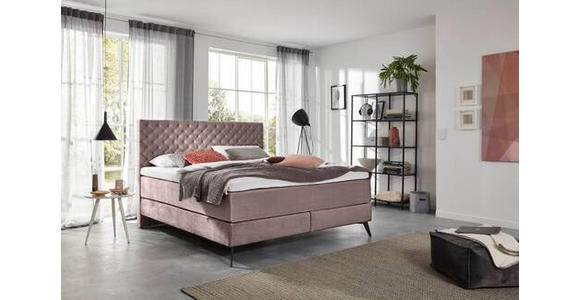 BOXSPRINGBETT 160/200 cm  in Altrosa  - Graphitfarben/Altrosa, Design, Textil/Metall (160/200cm) - Xora