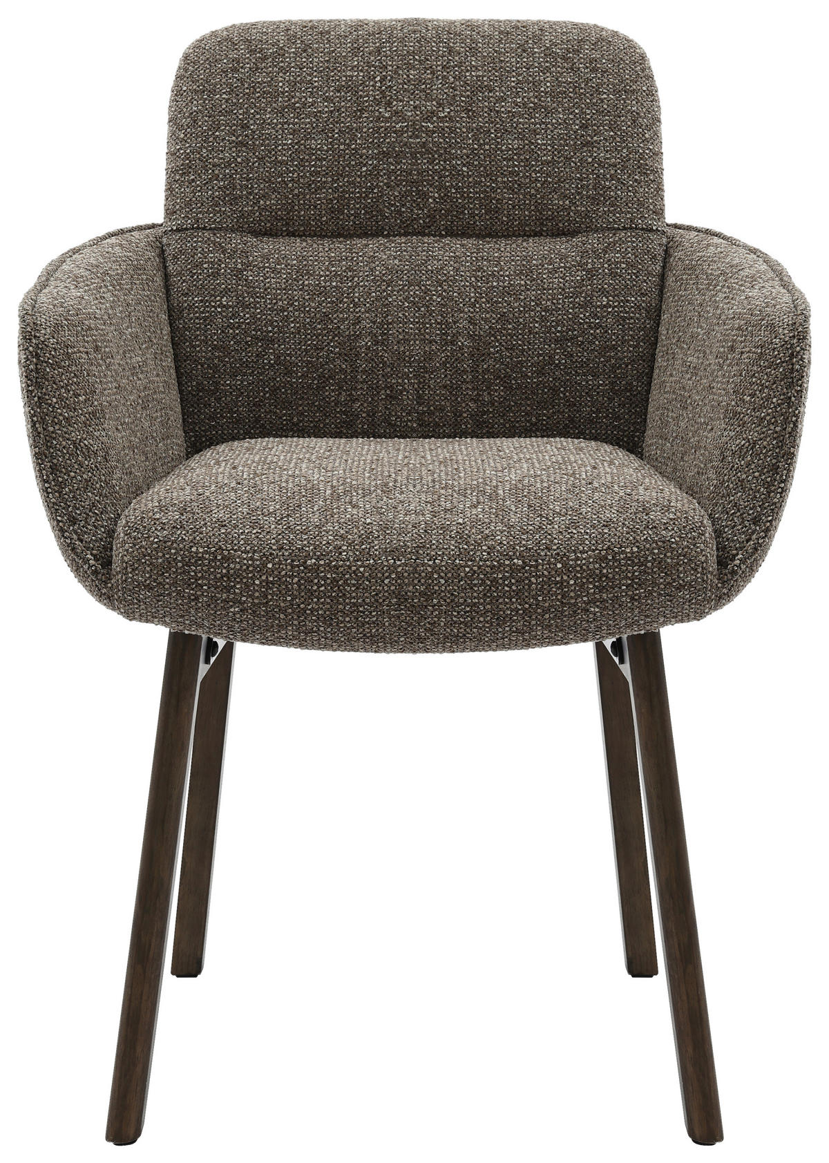 ARMLEHNSTUHL  in Struktur  - Dunkelbraun/Grau, MODERN, Holz/Textil (61/88/59cm) - MID.YOU