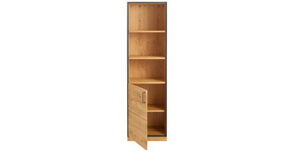 AKTENSCHRANK Asteiche teilmassiv Anthrazit, Eichefarben  - Eichefarben/Anthrazit, Natur, Holz/Holzwerkstoff (55/197/40cm) - Linea Natura