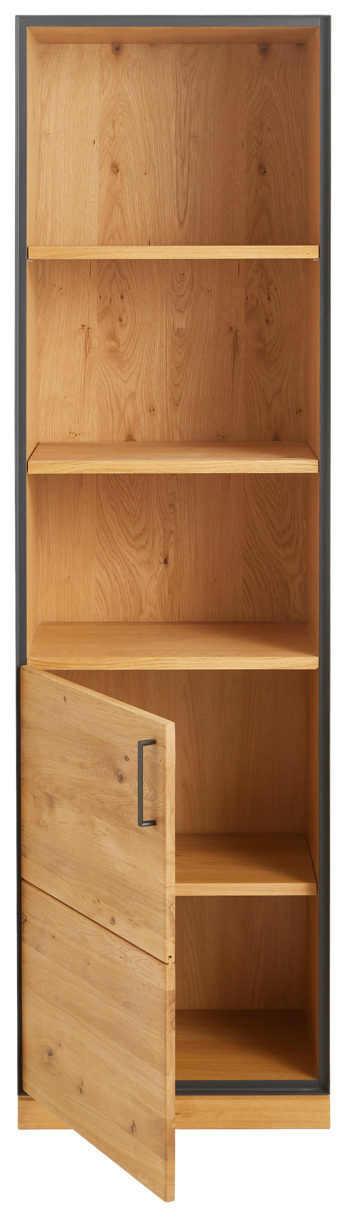 AKTENSCHRANK 55/197/40 cm  - Eichefarben/Graphitfarben, Natur, Holz/Holzwerkstoff (55/197/40cm) - Linea Natura