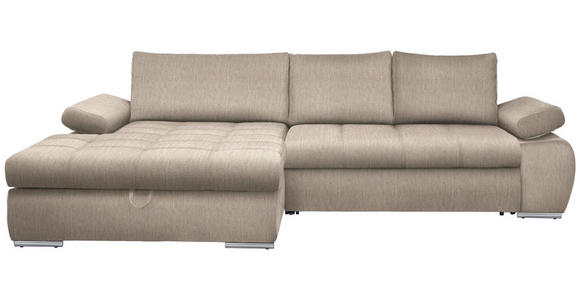 ECKSOFA  in Flachgewebe Beige  173/294 cm  - Chromfarben/Beige, Design, Kunststoff/Textil (173/294cm) - Carryhome