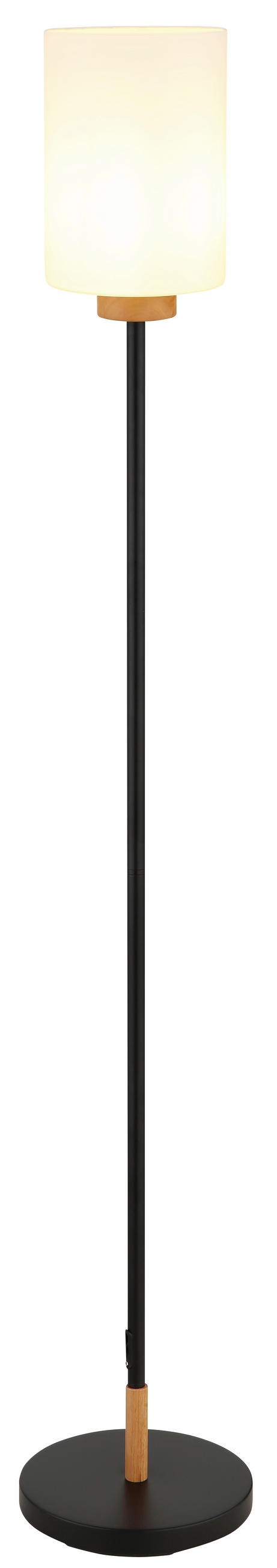 STEHLEUCHTE Rowena 25/150 cm  - Eichefarben/Schwarz, Design, Glas/Holz (25/150cm) - Globo
