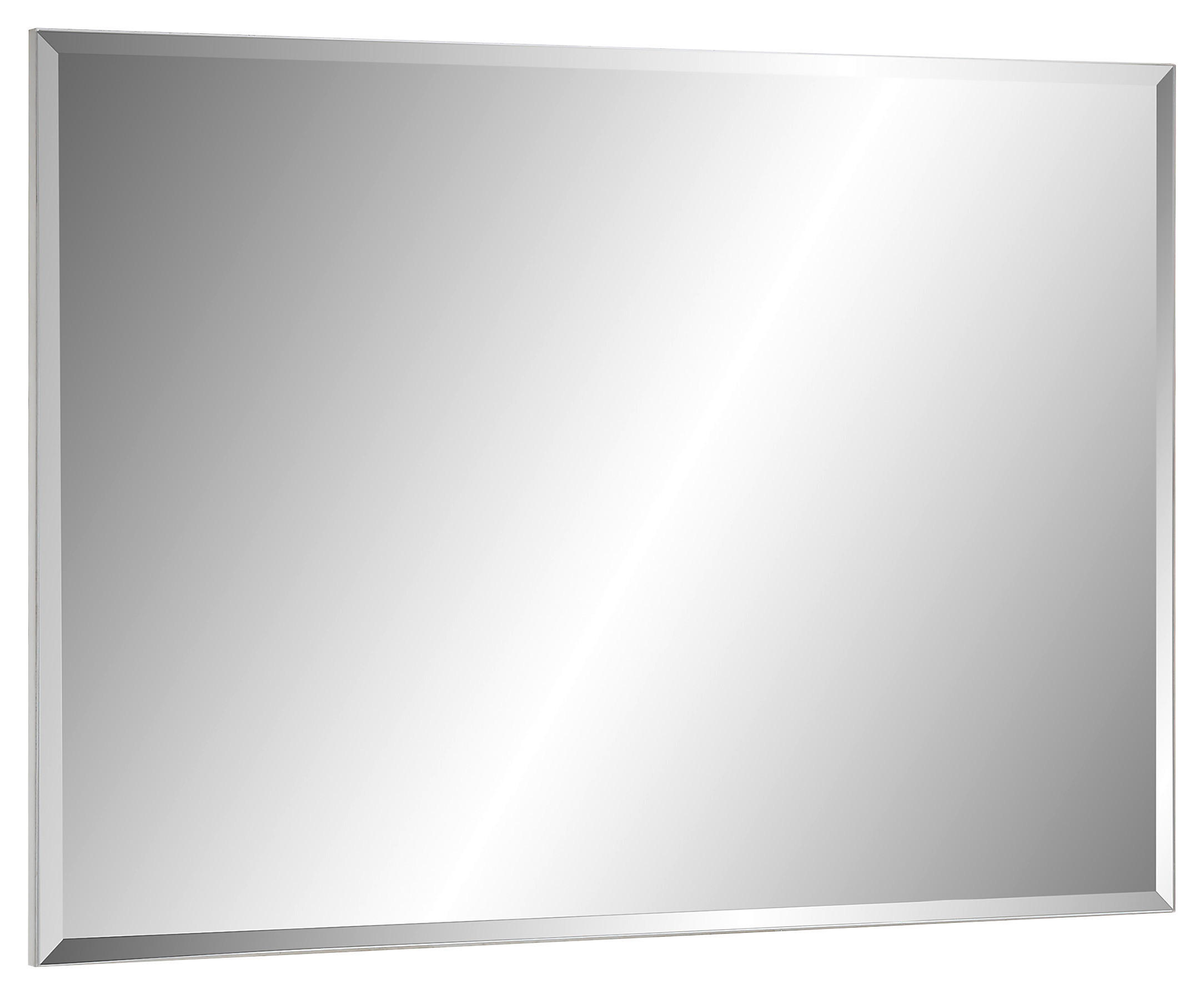 WANDSPIEGEL 85/60/2 cm - Weiss, Design, Glas/Holzwerkstoff (85/60/2cm)