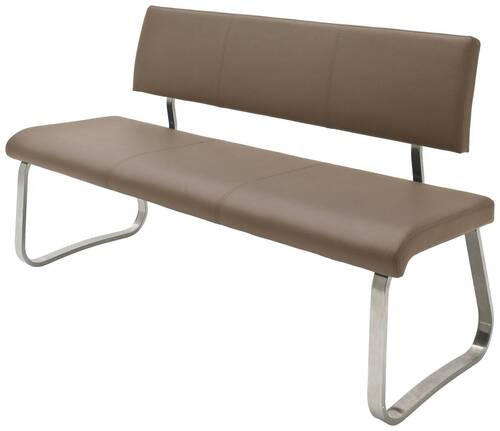 SITTBÄNK i metall, plast stålfärgad, cappuccino  - stålfärgad/cappuccino, Design, metall/plast (155/86/59cm) - Livetastic