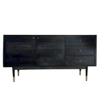 SIDEBOARD 160/81/42 cm  - svart/guldfärgad, Natur, metall/trä (160/81/42cm) - Livetastic