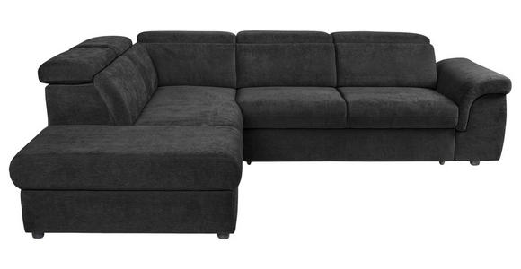 ECKSOFA Schwarz Flachgewebe  - Schwarz, KONVENTIONELL, Kunststoff/Textil (235/280cm) - Carryhome