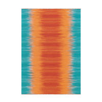 HANDWEBTEPPICH Wohnzimmer 120/180 cm Blau, Orange rechteckig  - Blau/Orange, Basics, Textil (120/180cm) - Kayoom