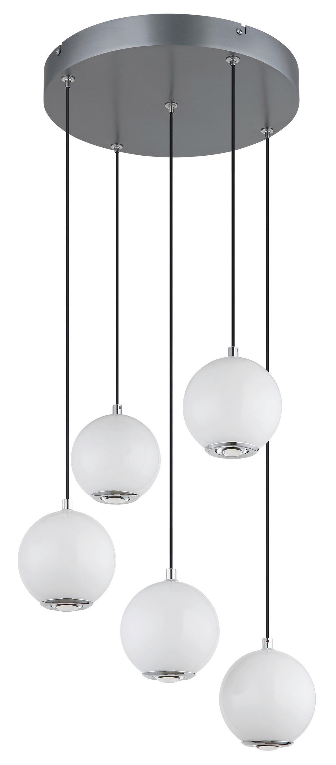 VISEČA LED-SVETILKA  SIMMONS //3000, 4000, 6000 K/230 V/ - barve kroma/siva, Konvencionalno, kovina/umetna masa (39/150cm) - Globo