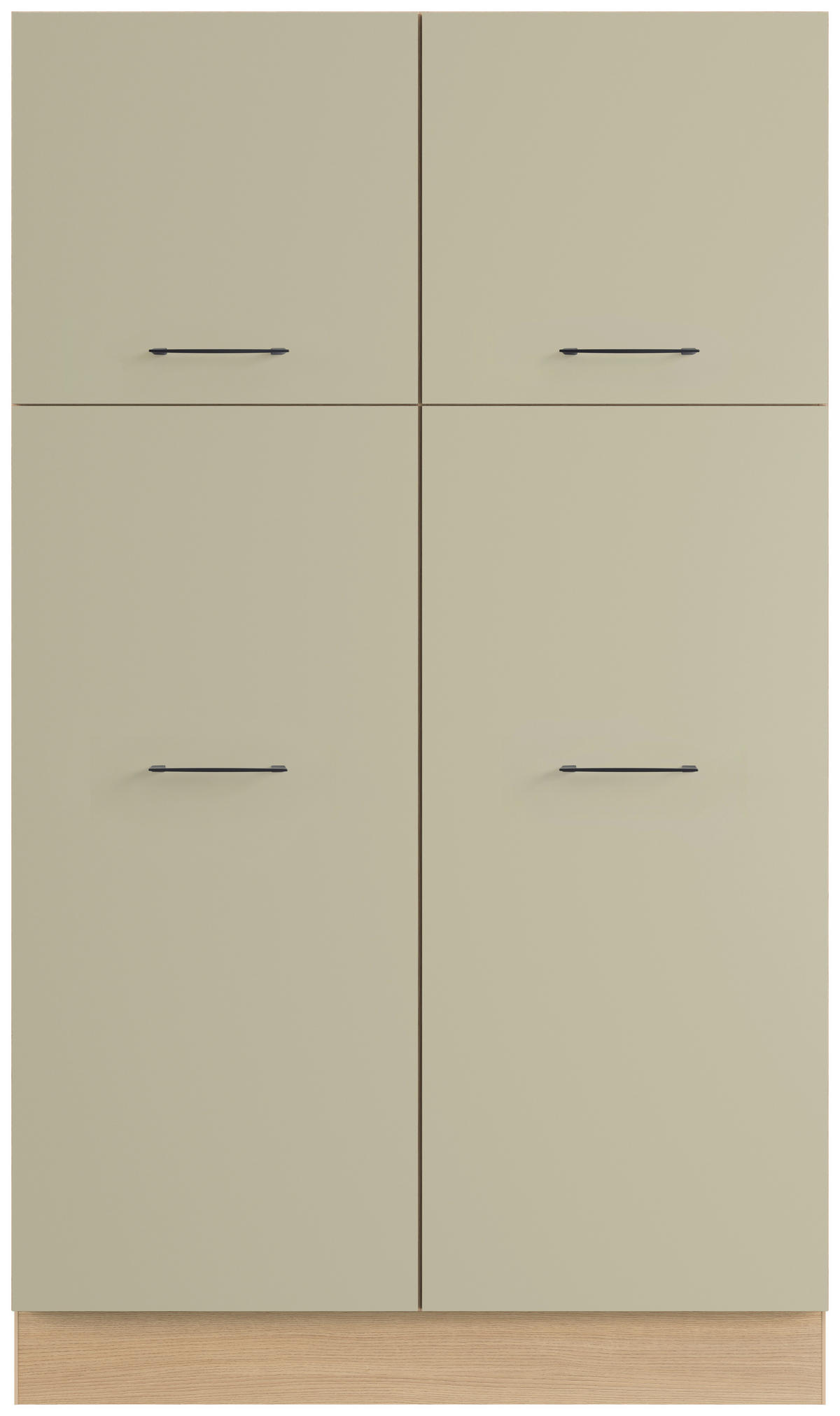 WÄSCHESCHRANK 120/206,2/58 cm Eichefarben, Salbeigrün  - Salbeigrün/Eichefarben, Basics, Holzwerkstoff/Metall (120/206,2/58cm) - Impuls