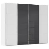 SCHWEBETÜRENSCHRANK 271/223/68 cm,  in Weiß, 4 Tür(en)  - Chromfarben/Weiß, KONVENTIONELL, Glas/Holzwerkstoff (271/223/68cm) - Novel
