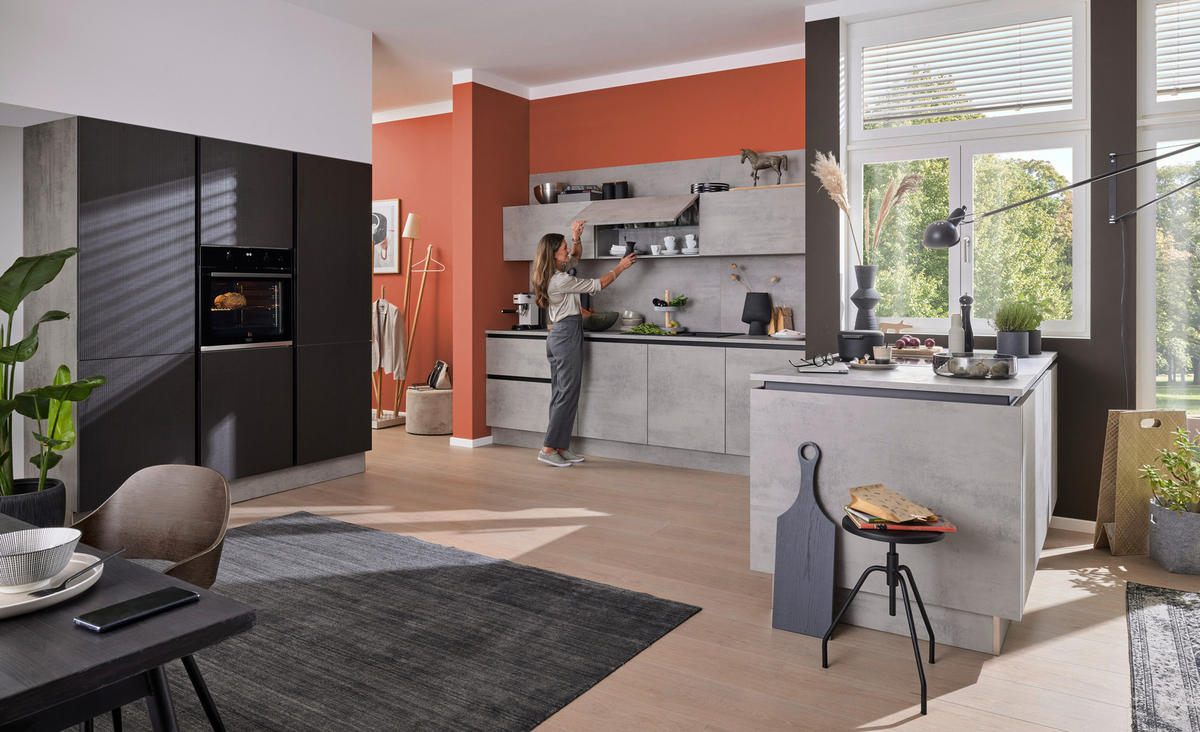 EINBAUKÜCHE   - Grau, Design, Holzwerkstoff - Dieter Knoll