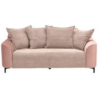 2-SITZER-SOFA in Cord, Velours Rosa  - Schwarz/Rosa, Konventionell, Textil/Metall (175/84/99cm) - Carryhome