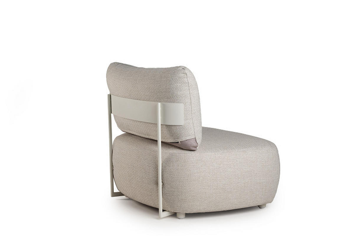 LOUNGESESSEL  - Creme, Basics, Textil/Metall (101/86/67cm) - Tierra Outdoor