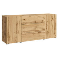 KOMODA   150/68/38,5 cm   hrast Wotan  - siva/hrast Wotan, Design, drvni materijal/plastika (150/68/38,5cm) - P & B