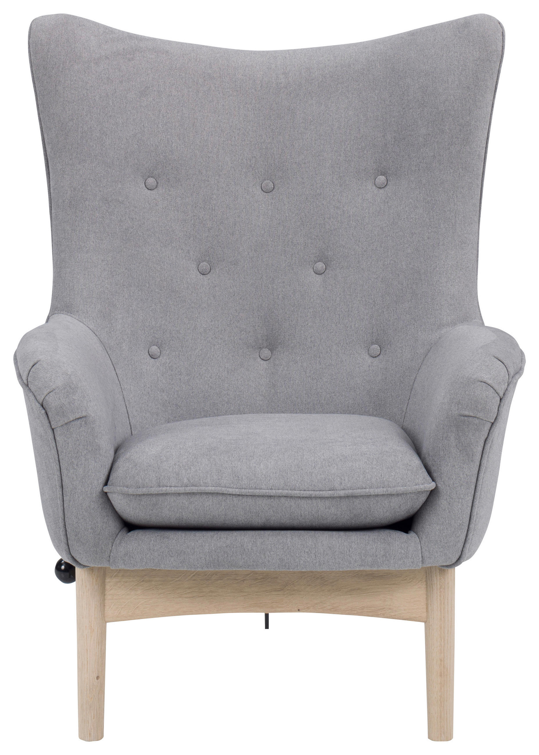 SESSEL Chenille Hellgrau    - Eichefarben/Hellgrau, Design, Holz/Textil (76/99/50cm)