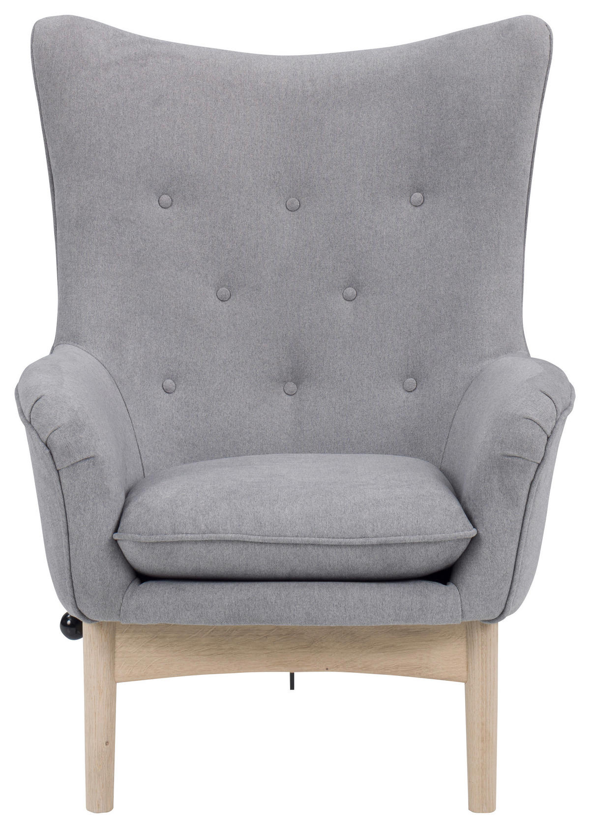 SESSEL Chenille Hellgrau    - Eichefarben/Hellgrau, Design, Holz/Textil (76/99/50cm)