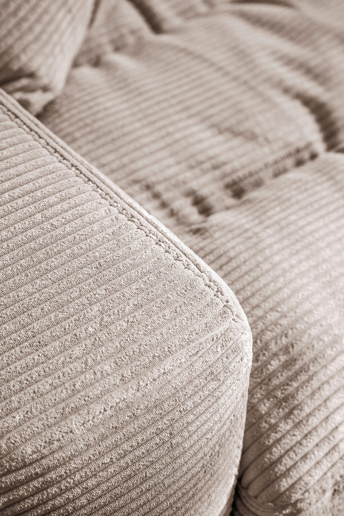 ECKSOFA in Cord Taupe  - Taupe/Schwarz, Design, Textil/Metall (296/207cm) - Dieter Knoll